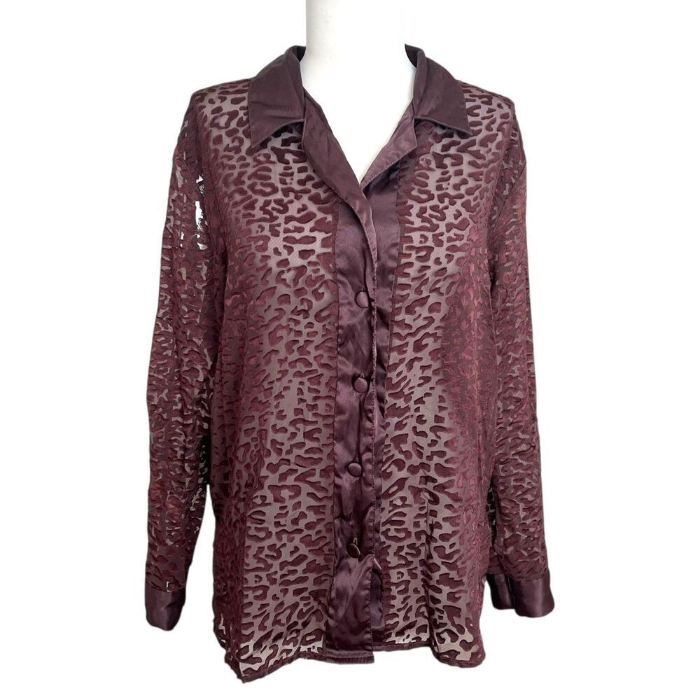 Vintage Leopard Sheer Tunic Top size S